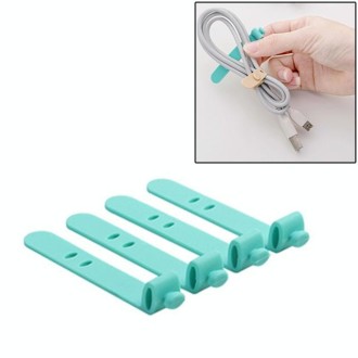 4 PCS Solid Color Cable Winder Organizer Holder Line Fixer Winder(Green)