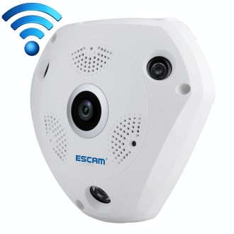 ESCAM Shark QP180 960P 360 Degrees Fisheye Lens 1.3MP WiFi IP Camera, Support Motion Detection / Night Vision, IR Distance: 10m