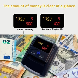 AL-130 Small Portable Money Detector for USD Euro, Specifications:US Plug