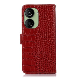 For Asus ZenFone 10 / ZenFone 9  Crocodile Top Layer Cowhide Leather Phone Case(Red)