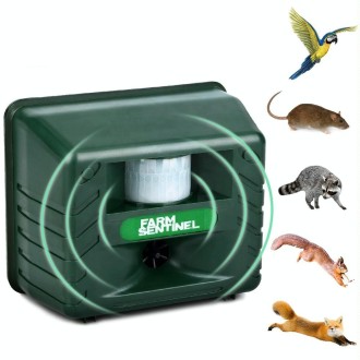 SK131 Garden Outdoor Ultrasonic Rat Repeller Snake Repelle Farm Animal Driving Device(UK Plug)