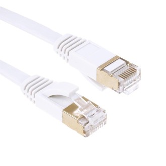 Gold Plated Head CAT7 High Speed 10Gbps Ultra-thin Flat Ethernet Network LAN Cable(20m)