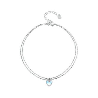 Sterling Silver Heart Double Layer Anklet