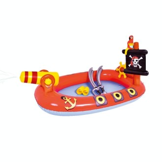 Home Large Cartoon Animal Drama Pool Water Spray Inflatable Swimming Pool Slide Pool(Pirate)