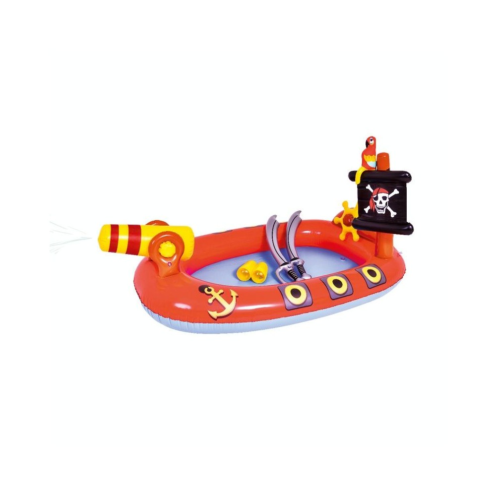 Home Large Cartoon Animal Drama Pool Water Spray Inflatable Swimming Pool Slide Pool(Pirate)