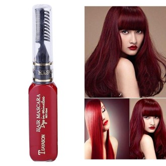 One-time Hair Temporary Color Hair Dye Non-toxic DIY Hair Color Mascara Dye Cream Hair(Red)