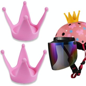 2PCS Motorcycle Crown Sucker Helmet Decoration(Light Pink)