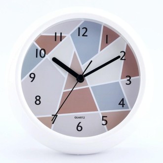 Round Waterproof Wall Clock Kitchen And Bathroom Desktop Clock Ornaments(White)