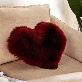 Home Cushion Pillow can be Washed without Core Heart-shaped Pillowcase, Size: 40x50cm(Red Wine)