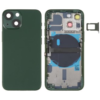 For iPhone 13 mini Battery Back Cover with Side Keys & Card Tray & Power + Volume Flex Cable & Wireless Charging Module(Green)