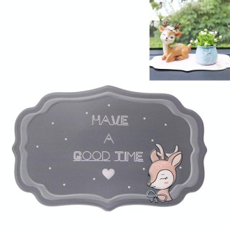 2 PCS Car Interior Decoration Anti-slip Mat PVC Soft Rubber Coaster Placemat(Time Black)