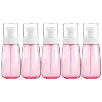 5 PCS Travel Plastic Bottles Leak Proof Portable Travel Accessories Small Bottles Containers, 60ml(Pink)