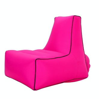 BB1082 Inflatable Sofa Inflatable Bed Outdoor Folding Portable Air Sofa Size: 85 x 80 x 75cm(Rose Red)