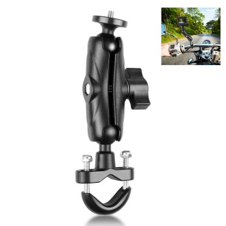 PULUZ Motorcycle Handlebar Fixed Mount U-Bolt Base Holder for GoPro and Other Action Cameras(Black)