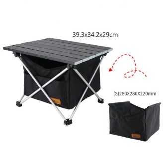 CLS Outdoor Folding Picnic Table Storage Hanging Bag Portable Invisible Pocket Storage Hanging Pocket,Style: Black Table + Small