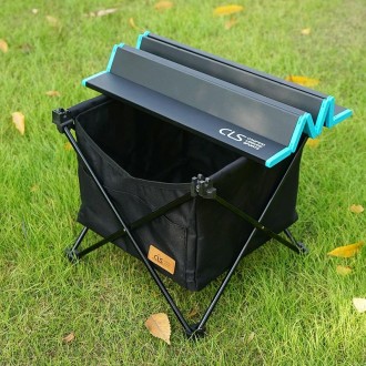 CLS Outdoor Folding Picnic Table Storage Hanging Bag Portable Invisible Pocket Storage Hanging Pocket,Style: Black Table + Small