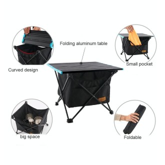 CLS Outdoor Folding Picnic Table Storage Hanging Bag Portable Invisible Pocket Storage Hanging Pocket,Style: Black Table + Small