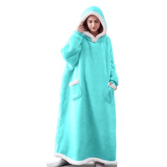 Lazy Blanket Lambswool TV Blanket Wearable Blanket, Size: Length 150CM(Mint Green)