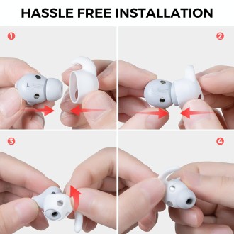 For Beats Studio Buds AhaStyle PT172 Earphone Silicone Ear Caps, Style: Earcap x 3+Case (Red)