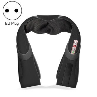 6 Keys Kneading Massage Shawl Cervical Massager, Specification: EU Plug(Black)