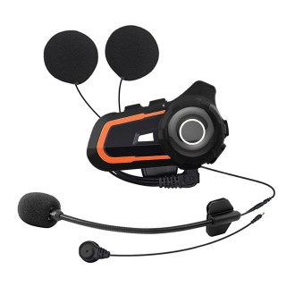 WUPP CS-1412B1 Bluetooth 5.1 S2 Motorcycle Helmet Full Duplex Bluetooth Intercom Headset Earphone(Orange)