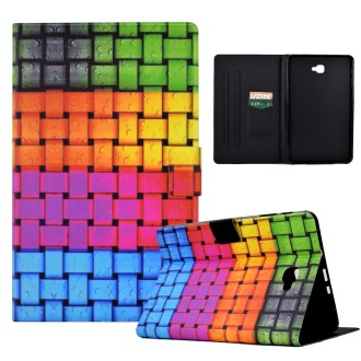 For Samsung Galaxy Tab A 10.1 2016 T580 Coloured Drawing Smart Leather Tablet Case(Braided Belt)