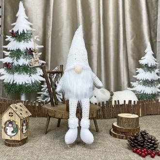 Christmas Decorations Dolls Faceless Elderly Dolls Window Decorations(White)