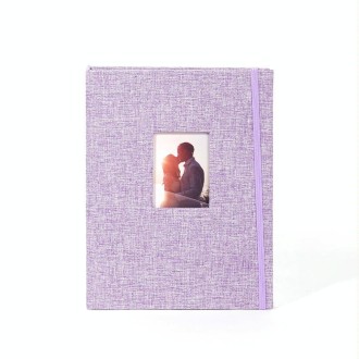 3-inch 208 Pockets Cotton Linen Photo Album Photocard Holder(Purple)