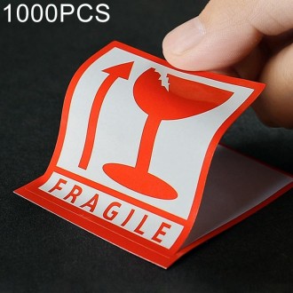 1000 PCS Self-adhesive English Warning Sticker Fragile Label, Size: 5.5x5.5cm