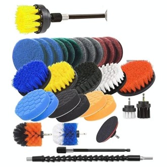 31pcs/set Electric Drill Brush Kitchen Bathroom Wall Cleaning Set(Yellow)
