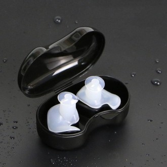 Swimming Waterproof Spiral Silicone Earplugs(White)