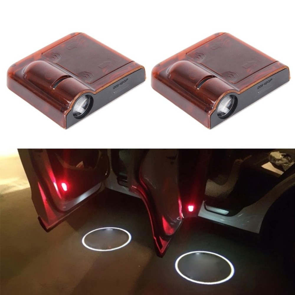 2 PCS LED Ghost Shadow Light, Car Door LED Laser Welcome Decorative Light, Display Logo for JEEP Car Brand(Red)