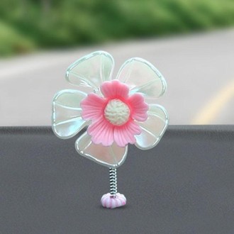 5pcs /Set Car Shaking Flower Ornament Simulated Small Flower Car Interior Decoration(Pink)