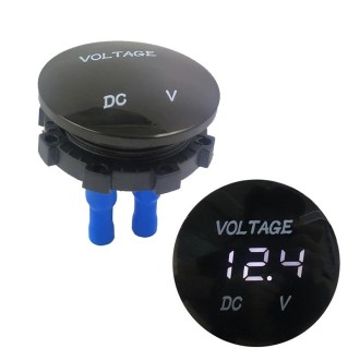 DC12-24V Automotive Battery DC Digital Display Voltage Meter Modified Measuring Instrument(White Light)