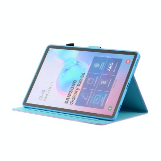 For Galaxy Tab S6 T860 Painted Horizontal Flat Leather Case with Sleep Function & Card Slot & Buckle Anti-skid Strip & Bracket &