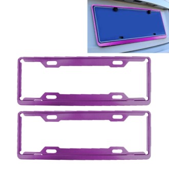 2 PCS Car License Plate Frames Car Styling License Plate Frame Aluminum Alloy Universal License Plate Holder Car Accessories(Pur