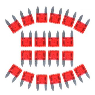 100 PCS Auto Mini Blade Fuse, DC 12V 10A(Red)