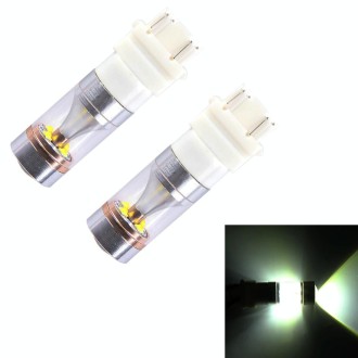 2 PCS T25/3157 Dual Wires 2300 LM 6000K 30W White Light 6 LED CREE Canbus Car Brake Light Bulb, DC 12V