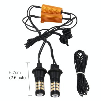 2 PCS 7440 5W 450LM 60LEDs DC 12V SMD-4014 Car Auto Brake Light Turn Signal Lights Car Source Set(White Light+Yellow Light), Cab