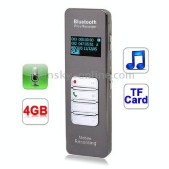 Digital Voice Recorder MP3 Player with 4GB Memory, Support Mobile Bluetooth recording, Mobile Phone Answering & Redialing, Telep