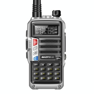 Baofeng BF-UV5R Plus S9 FM Interphone Handheld Walkie Talkie, US Plug (Silver)