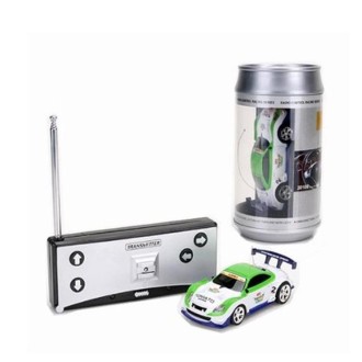 Coke Can Mini RC Car Radio Remote Control Micro Racing Car(Green+White)
