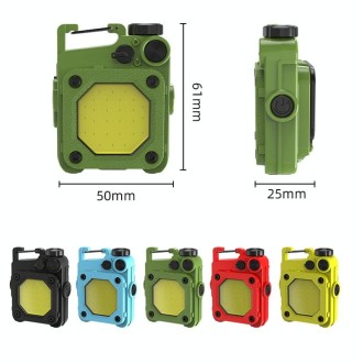 Mini Keychain COB Flashlight USB Rechargeable Magnetic Work Light For Outdoor Camping(Yellow)