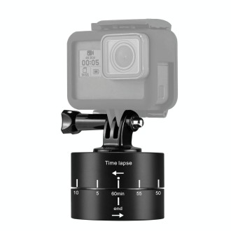 PULUZ 360 Degrees Panning Rotation 60 Minutes Time Lapse Stabilizer Tripod Head Adapter for GoPro HERO10 Black / HERO9 Black / H