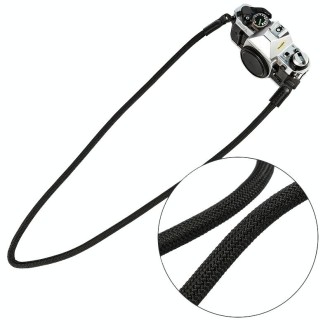 Climbing Rope Camera Strap SLR Camera Retro Wearable Shoulder Strap(Black)