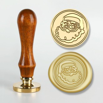 Christmas Series Fire Lacquer Seal Wood Grain Handle+Brass Seal Head(SD-17)