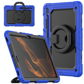 For Samsung Galaxy Tab S8+ / S7+ Bracelet Holder Silicone + PC Tablet Case(Blue)