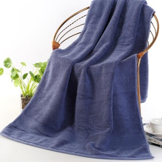 Add Thick Add Large Pure Cotton Bath Towel, Size: 70*140cm (Navy Blue)