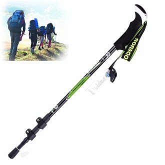 KODENOR Outdoor Mountaineering Portable Foldable Carbon Fibre Straight Handle Alpenstocks Trekking Poles, Length : 63-135CM (Bla