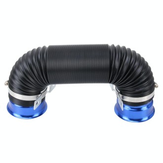 Car Auto Universal Tube Air Filter Adjustable Cold Air Injection Intake System Pipe Without Air Filter(Blue)